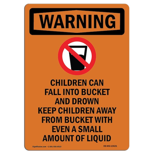 Safety Sign, OSHA WARNING, 24" Height, Rigid Plastic, Children Can, Portrait